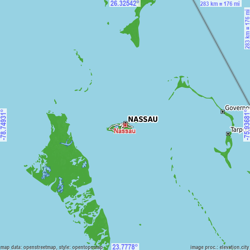 Topographic map of Nassau
