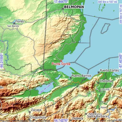 Topographic map of Punta Gorda