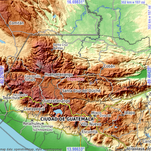 Topographic map of Uspantán
