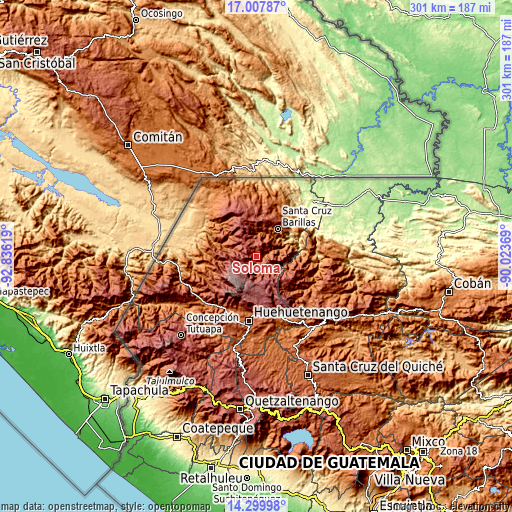 Topographic map of Soloma