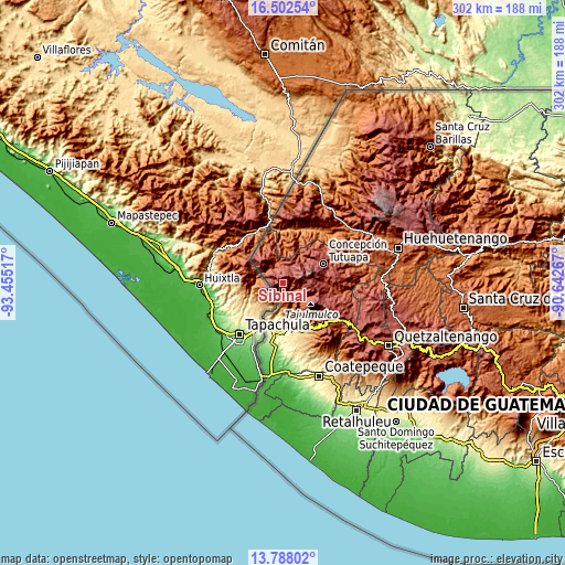 Topographic map of Sibinal