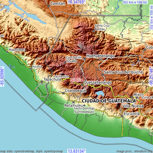 Topographic map of Sibilia