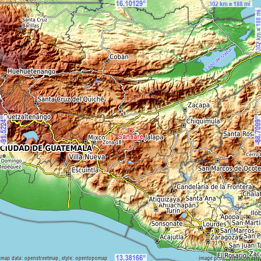 Topographic map of Sansare