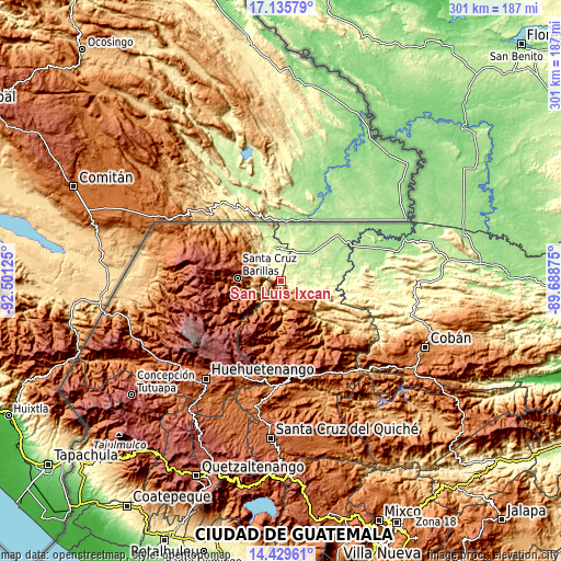 Topographic map of San Luis Ixcán