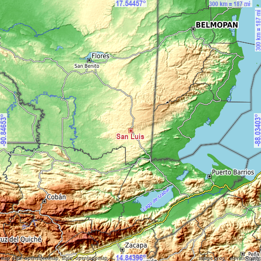 Topographic map of San Luis