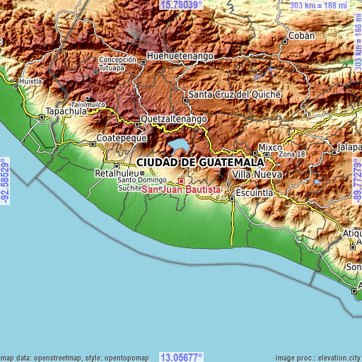 Topographic map of San Juan Bautista