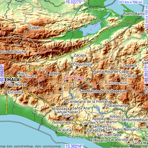 Topographic map of San Jacinto