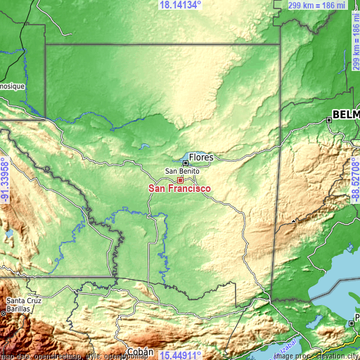 Topographic map of San Francisco