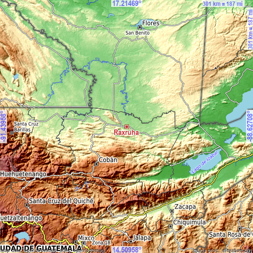 Topographic map of Raxruhá