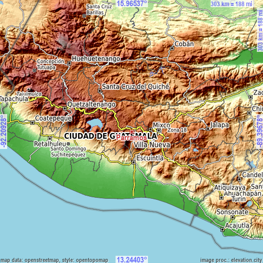 Topographic map of Parramos