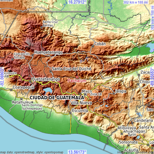 Topographic map of Pachalum