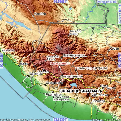 Topographic map of Malacatancito