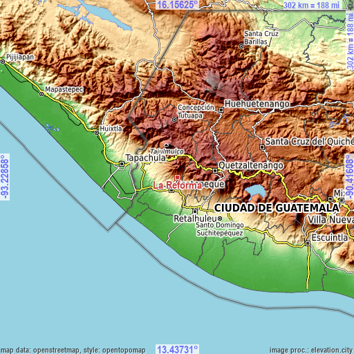 Topographic map of La Reforma