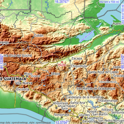 Topographic map of Huité