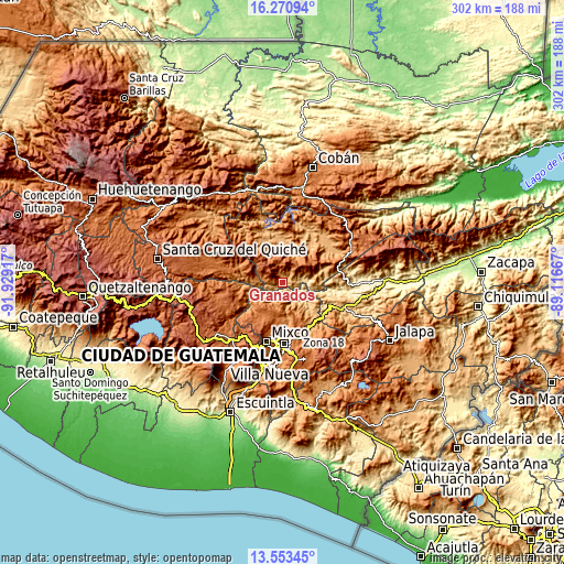 Topographic map of Granados