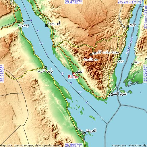 Topographic map of El-Tor