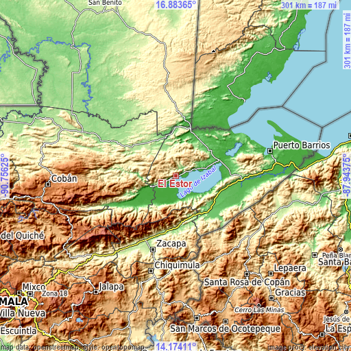 Topographic map of El Estor