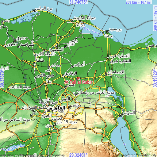 Topographic map of At Tall al Kabīr
