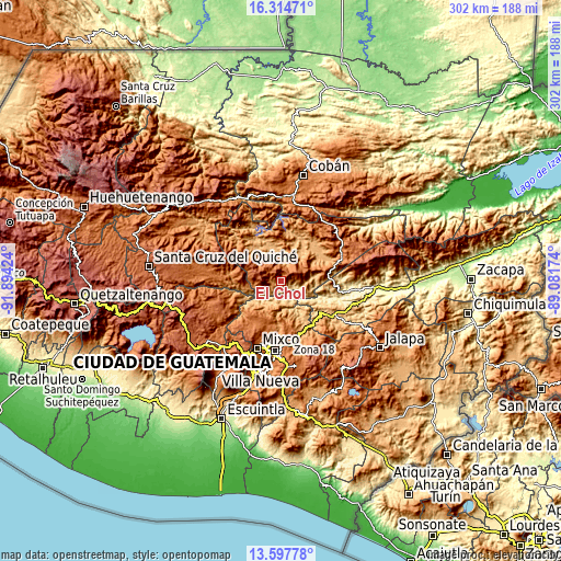 Topographic map of El Chol