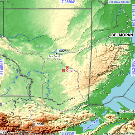 Topographic map of El Chal