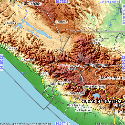 Topographic map of Cuilco