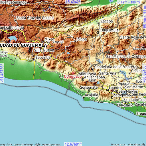 Topographic map of Conguaco