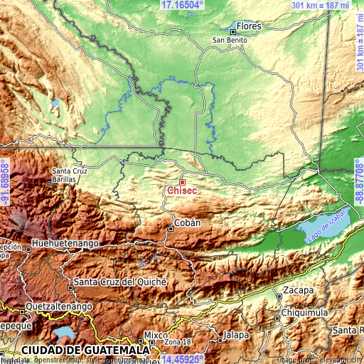 Topographic map of Chisec