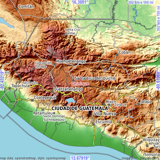 Topographic map of Chinique