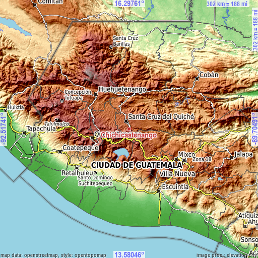 Topographic map of Chichicastenango