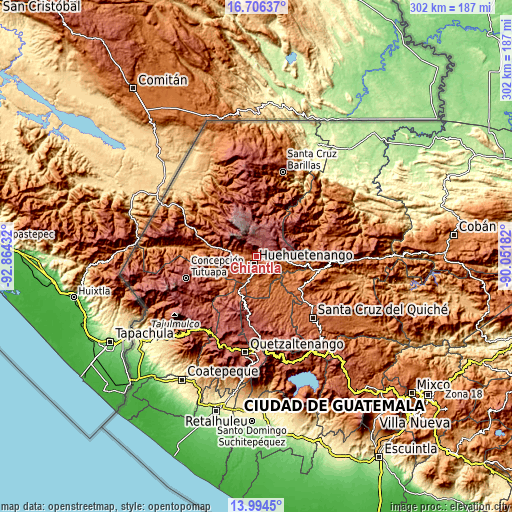 Topographic map of Chiantla
