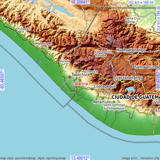 Topographic map of Catarina