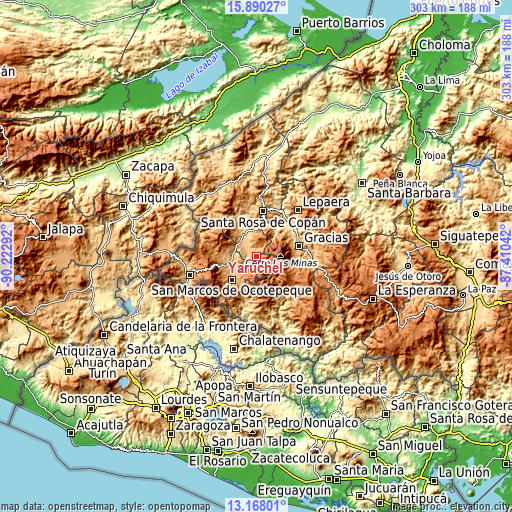 Topographic map of Yaruchel