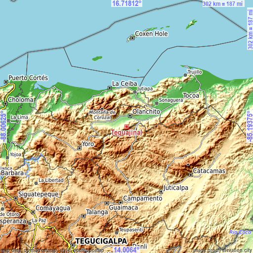 Topographic map of Teguajinal