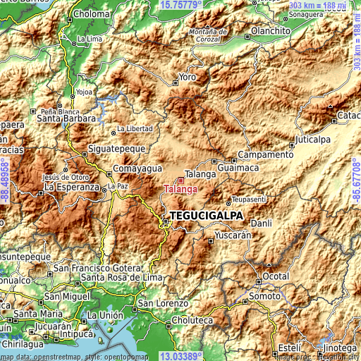 Topographic map of Talanga