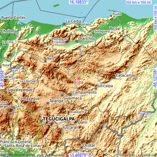 Topographic map of Silca