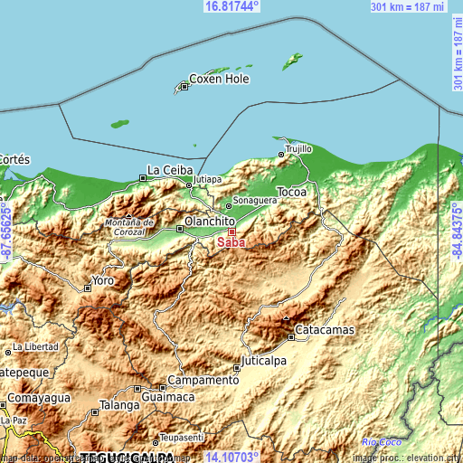 Topographic map of Sabá