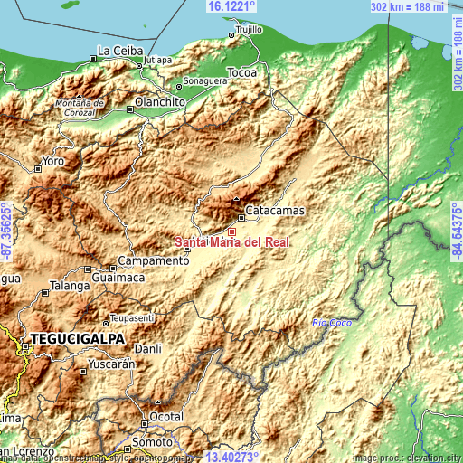 Topographic map of Santa María del Real