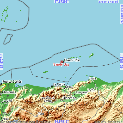 Topographic map of Sandy Bay