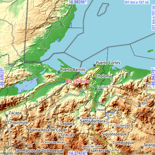 Topographic map of Río Chiquito