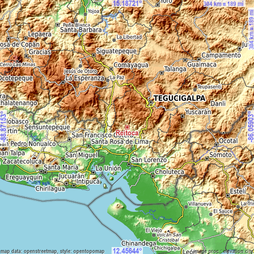 Topographic map of Reitoca