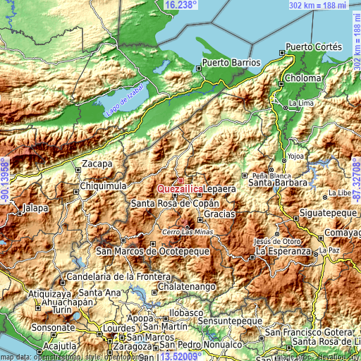 Topographic map of Quezailica
