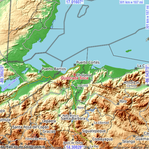 Topographic map of Quebrada Seca