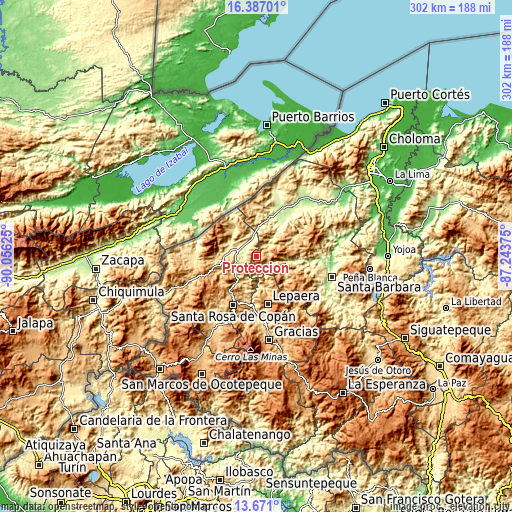 Topographic map of Protección