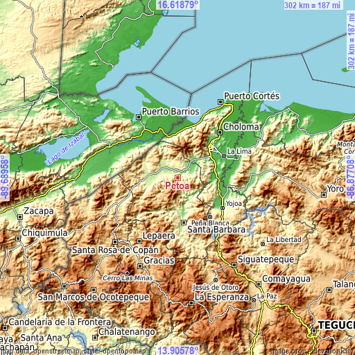 Topographic map of Petoa