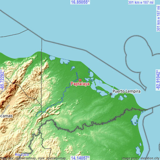 Topographic map of Paptalaya