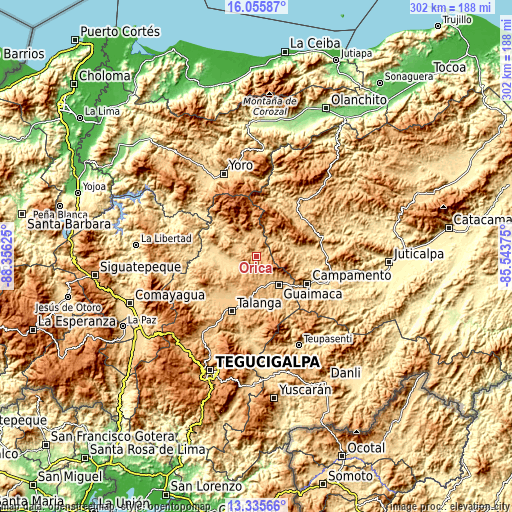 Topographic map of Orica