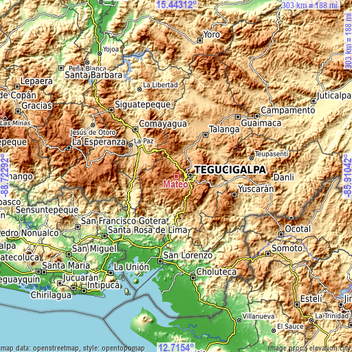 Topographic map of Mateo