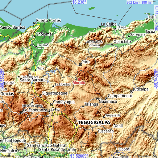 Topographic map of Marale