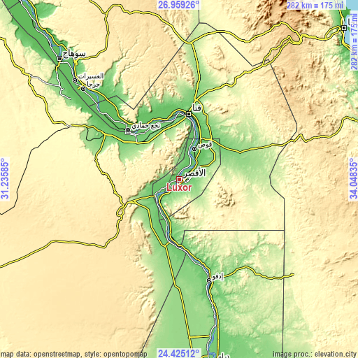 Topographic map of Luxor