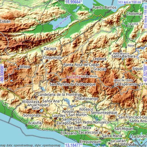 Topographic map of Lucerna